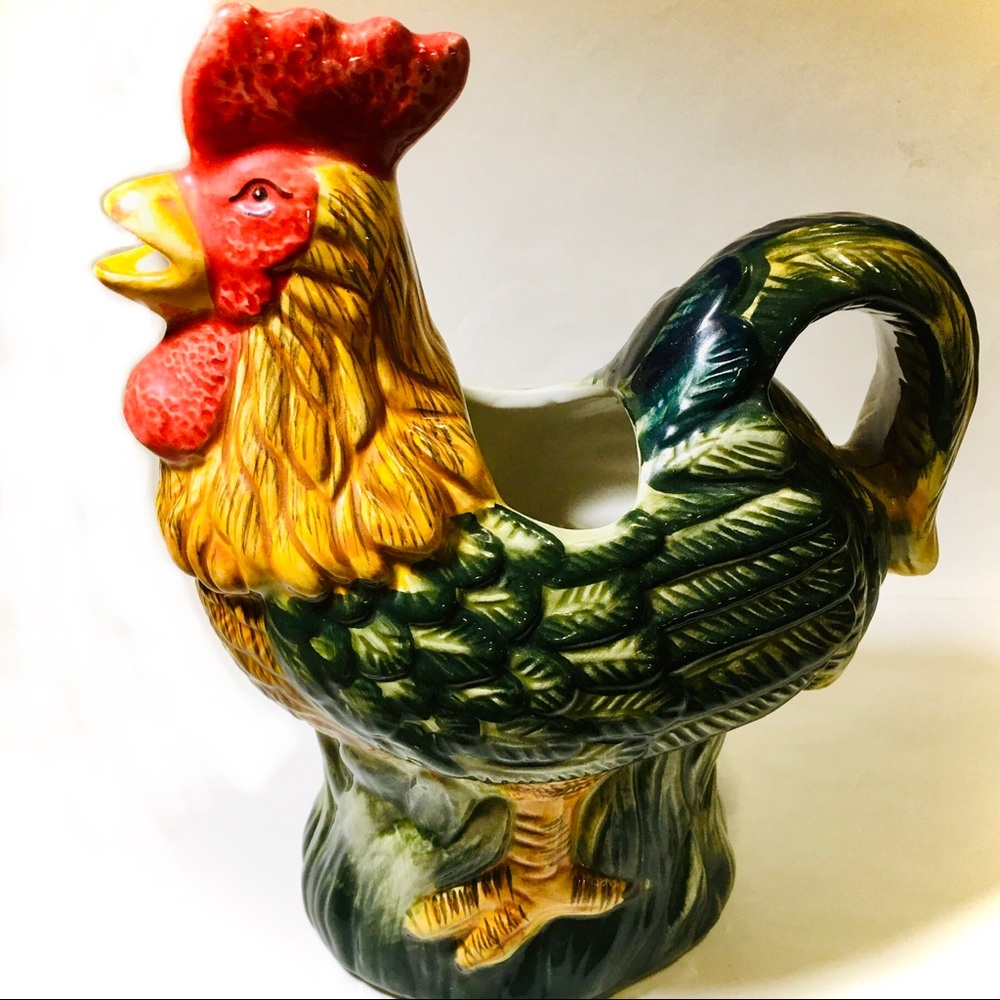 ROOSTER PITCHER CERAMIC CREAMER Charming 🐓 EUC